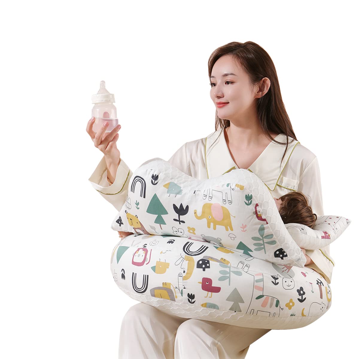 SNOWIE SOFT Baby Feeding Pillow for Breastfeeding, Nursing Pillow with Infant Support Cushion, Multi-Purpose Nursing Pad with Removable Neck Belt for Mom Baby Skin Friendly, Fabric, Polyester;Cotton SNOWIE SOFT Baby Feeding Pillow for Breastfeeding, Nursing Pillow with Infant Support Cushion, Multi-Purpose Nursing Pad with Removable Neck Belt for Mom Baby Skin Friendly, Fabric, Polyester;Cotton